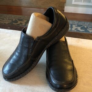 Born Black Leather Slip-On Women's Loafers